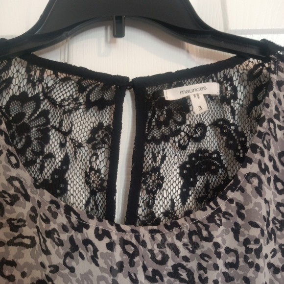 Maurice's Lace Leopard Print Blouse 3X - Picture 5 of 9